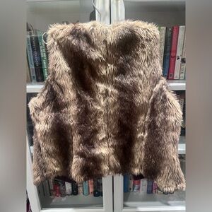 Faux Fur Brown Plush Vest